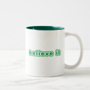 Geloof het (groen) tweekleurige koffiemok