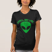 GELOOF - HET GROENE ALIEN HOOFDONTWERP T-SHIRT (Voorkant)