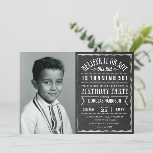 Geloof het of niet de Oude Uitnodiging van de Part (Staand voorkant)