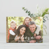 Geloof het script | Vakantiefotokaart Feestdagenkaart (Staand voorkant)