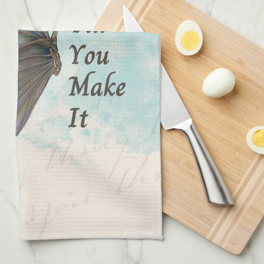 Geloof het tot je het met vlinder maakt theedoek (Quarter Fold)