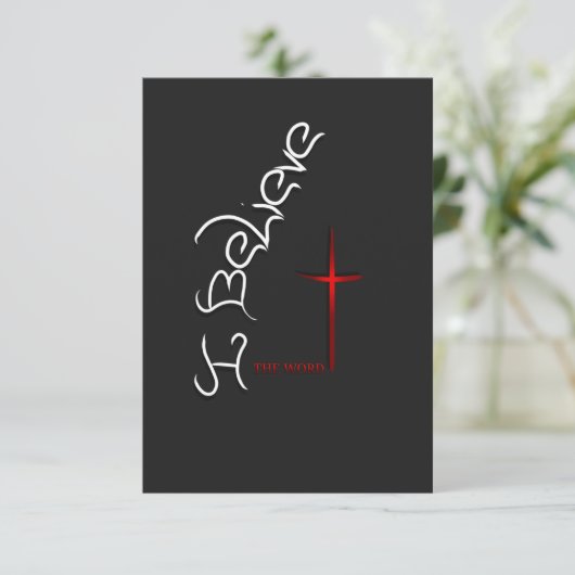 Geloof het woord God Bedankkaart (Staand voorkant)