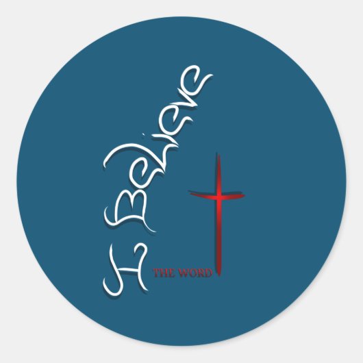 Geloof het woord God Ronde Sticker (Voorkant)