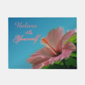 Geloof Hibiscus Flower Inspirerend Quote Deurmat (Voorkant)