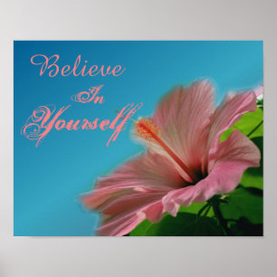 Geloof Hibiscus Flower Inspirerend Quote Poster