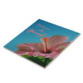 Geloof Hibiscus Flower Inspirerend Quote Tegeltje (Zijkant)