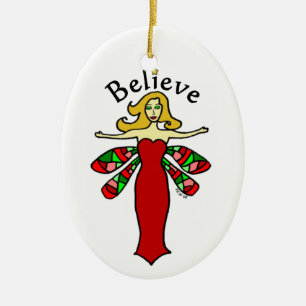 Geloof Holiday Dragonfly Fairy Keramisch Ornament