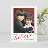 Geloof Holiday-fotokaarten | Rood en wit Feestdagenkaart (Staand voorkant)