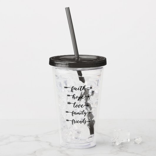 Geloof hoop acryl drinkbeker (Voorkant ijs)