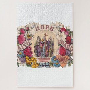Geloof, hoop en liefdadigheid Theologische deugden Legpuzzel
