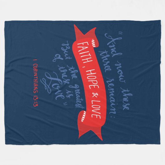 Geloof, hoop en liefde 2 fleece deken (Voorkant (Horizontaal))