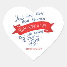 Geloof, hoop en liefde 2 hart sticker