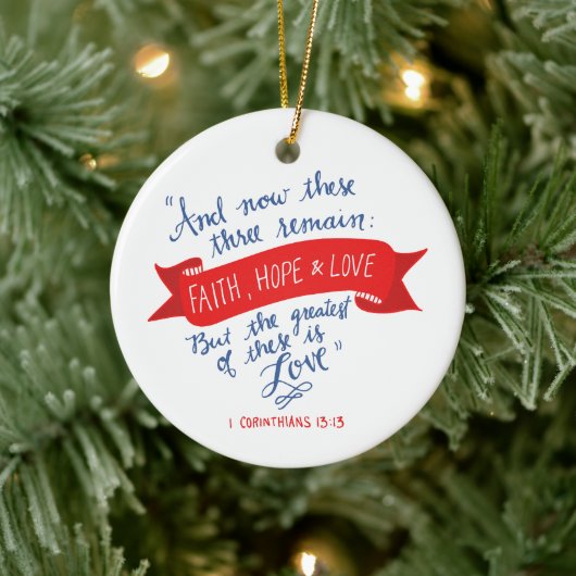 Geloof, hoop en liefde 2 keramisch ornament (Boom)