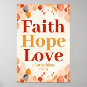 Geloof, hoop en liefde Boho Christelijke Wall Art Poster (Voorkant)