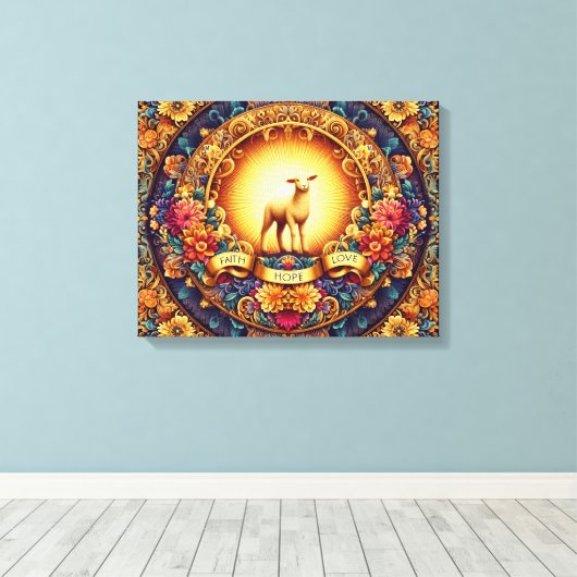 Geloof, hoop en liefde" Canvas (Insitu (Houten vloer))