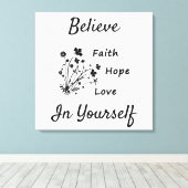 Geloof Hoop en Liefde Geloof Canvas Afdruk (Insitu (Houten vloer))