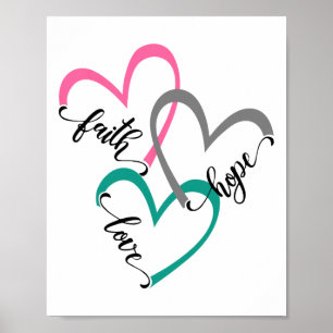 Geloof hoop en liefde Hart Christelijk Pasen Chris Poster