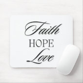 Geloof, hoop en liefde minimalistisch design muismat (Met muis)