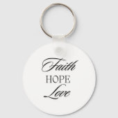 Geloof, hoop en liefde minimalistisch design sleutelhanger (Voorkant)