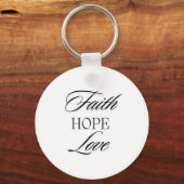 Geloof, hoop en liefde minimalistisch design sleutelhanger (Achterkant)