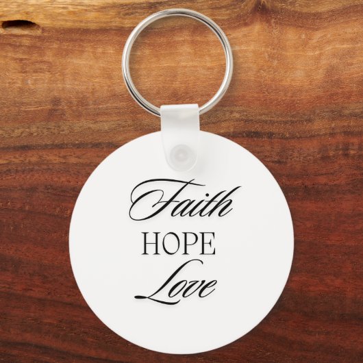 Geloof, hoop en liefde minimalistisch design sleutelhanger (Achterkant)