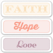 Geloof, hoop en liefde sticker (Voorkant)
