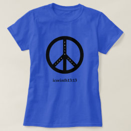 Geloof, hoop en liefde T-shirt (blauw met zwart)