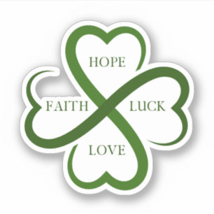 Geloof, hoop, geluk, liefde sticker