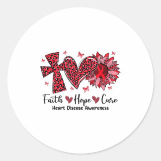 Geloof Hoop Genezing Zonnebloem Luipaard Hart Ziek Ronde Sticker
