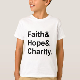 Geloof Hoop Liefdadigheid Christelijke Gemoorde T-shirt