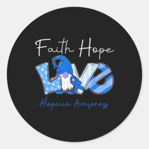 Geloof Hoop Liefde Alopecia Bewustzijn 3 Ronde Sticker