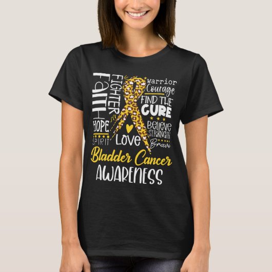 Geloof Hoop Liefde Blaaskanker Bewustzijn T-shirt (Voorkant)