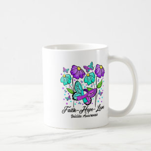 Geloof Hoop Liefde Bloem Vlinder Zelfmoord Bewustz Koffiemok
