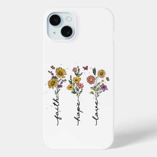 "Geloof, hoop, liefde" Bloemen Trio Case-Mate iPhone Case (Achterkant)