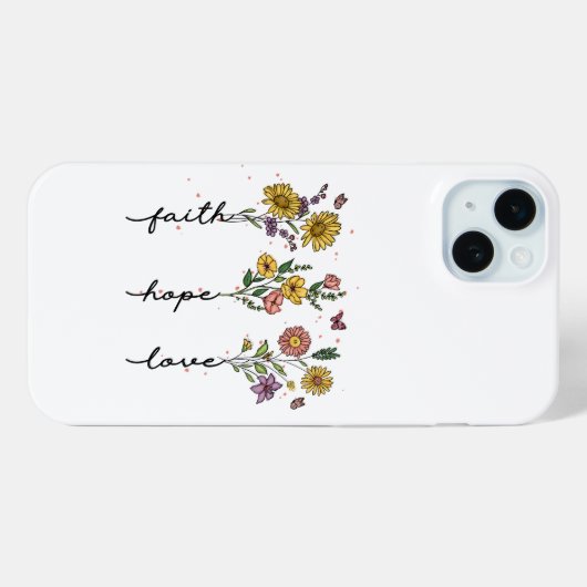 "Geloof, hoop, liefde" Bloemen Trio Case-Mate iPhone Case (Achterkant (horizontaal))