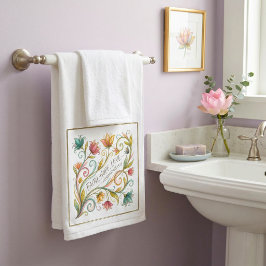 Geloof Hoop Liefde bloemrijk Handdoek