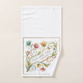Geloof Hoop Liefde bloemrijk Handdoek (Handdoek)