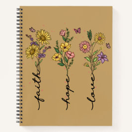 Geloof Hoop Liefde Bloemstuk | Inspirerende Christ Notitieboek