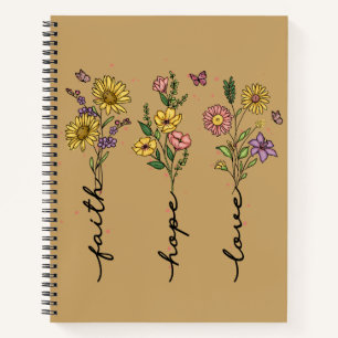 Geloof Hoop Liefde Bloemstuk Inspirerende Christ Notitieboek