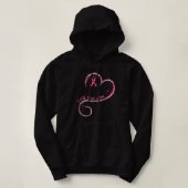 Geloof Hoop Liefde Borstkanker Bewustzijn Roze Rib Hoodie (Design voorkant)