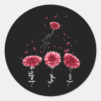 Geloof Hoop Liefde Bourgondië Zonnebloem Hersenane Ronde Sticker
