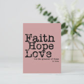 Geloof Hoop Liefde Briefkaart (Staand voorkant)