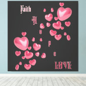 "Geloof, hoop, liefde" Christelijk Canvas Afdruk (Insitu (Houten vloer))