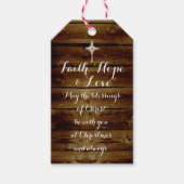 Geloof Hoop Liefde  Christelijk Kerstmis Cadeaulabel (Voorkant)