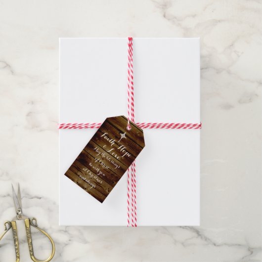 Geloof Hoop Liefde  Christelijk Kerstmis Cadeaulabel (Met Touw)