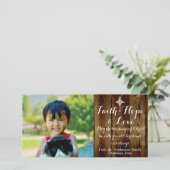 Geloof Hoop Liefde  Christelijk Kerstmis Feestdagenkaart (Staand voorkant)