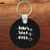 Geloof Hoop Liefde - Christelijke Religie Hartslag Sleutelhanger (Voorkant)