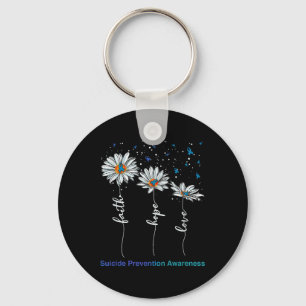 Geloof Hoop Liefde Daisy Zelfmoord Preventie Aware Sleutelhanger
