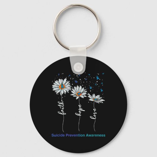 Geloof Hoop Liefde Daisy Zelfmoord Preventie Aware Sleutelhanger (Voorkant)