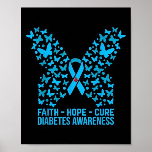 Geloof Hoop Liefde Diabetes Bewustzijn _2 Poster (Voorkant)